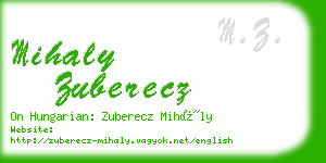 mihaly zuberecz business card